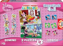 Progresívne detské puzzle - Puzzle Minnie Mouse SuperPack 4 v 1 Educa 2x puzzle, domino, pexeso_0