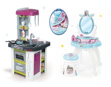 Kuhinje za djecu setovi - Set kuhinja Tefal Studio Barbecue Smoby s čarobnim mjehurićima i kozmetički stolić Frozen 2u1_23