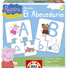 Gry towarzyskie dla dzieci - Gra edukacyjna Uczymy się ABC Peppa Pig Educa Z obrazkami i literami 78 części od 4-5 lat_0