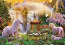Puzzle 500 dielne - Puzzle Genuine Unicorn Valley of the Waterfalls Educa 500 dielov od 11 rokov_0