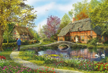 Puzzle 4000 - 8000 dielne - Puzzle Genuine Meadow Cottages Educa 5000 dielov od 15 rokov_0
