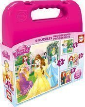 Puzzle Disney-Prinzessinnen im Koffer Educa 25-20-16-12 Teile, progressiv ab 24 Monaten