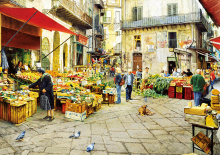 3000 darabos puzzle - Puzzle Genuine La vucciria market, Palermo Educa 3 000 db 15 évtől_0