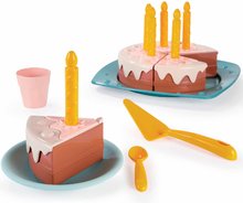 Naczynia i dodatki do kuchni - Tort urodzinowy ze świeczkami i lukrem Vert Azur Écoiffier ze sztućcami 20 części od 18 miesięcy_0