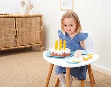 Accesorii și vase de bucătărie de jucărie - Tort de ziua de naștere cu lumânări și glazură Vert Azur Écoiffier cu tacâmuri 20 piese de la 18 luni_1