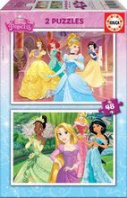 Dječje puzzle do 100 dijelova - EDUCA 16851 puzzle CARDBOARD Disney Princess 2x48 dielikov od 3 rokov _0