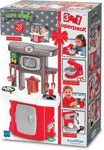 Egyszerű játékkonyhák - Játékkonyha készülékekkel Kitchen Set 3in1 Écoiffier kávéfőző és konyhai robotgép és 23 kiegészítő 18 hó-tól_3
