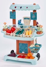 Obchody pre deti - Zeleninový Bio stánok s vozíkom Organic Market Stall Vert Azur Écoiffier s potravinami 41 doplnkov od 18 mes_4