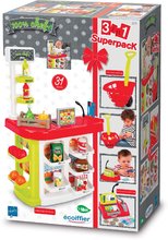 Läden für Kinder - Shop Supermarkt 3in1 Checkout Ecoiffier mit Kasse und Einkaufswagen und 31 Zubehör ab 18 Monaten ECO1691_1