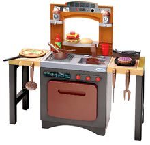 Egyszerű játékkonyhák - Szett játékkonyha pizzával Pizzeria Écoiffier körbejárható gofrisütővel konyhai robotgéppel és kiegészitőkkel_2