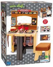 Obyčajné kuchynky - Kuchynka s pizzou Pizzeria Écoiffier obojstranná polohovateľná so stoličkou a 33 doplnkami od 18 mes_3