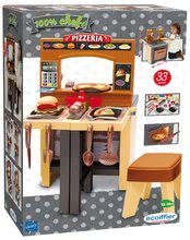 Obyčajné kuchynky - Kuchynka s pizzou Pizzeria Écoiffier obojstranná polohovateľná so stoličkou a 33 doplnkami od 18 mes_3