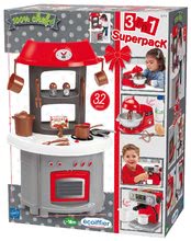 Bucătării simple de jucărie - Bucătăria Superpack 3înn1 Ecoiffier cu aparat de cafea si robot de bucatarie 32 accesorii de la 18 luni_0