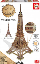 Puzzle 3D - Puzzle 3D Monument Tour Eiffel Educa ze dřeva 63 dílů od 6 let_0