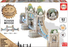 Puzzle 3D - Puzzle fából 3D Monument Tower Bridge Educa 92 db 6 évtől_0