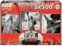 Puzzle Deco Grandes Ciudades Educa 3x 500 piezas desde 11 años