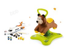 Seturi babytaxiuri - Set babytaxiu Ursuleţ 2in1 Smoby săltăreţ şi rotitor şi jucărie de construit avion Abrick de la 12 luni_21