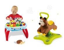 Igračke za bebe - Set guralica Medvjed 2u1 Smoby koja skače i okreće se i stol sa slagalicom Maxi Abrick od 12 mjeseci_12
