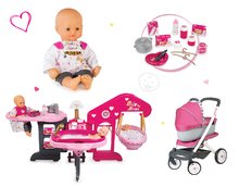 Babacenter - Szett babaház játékbabának Baby Nurse Smoby háromrészes, játékbaba és babakocsi 3in1 retro Maxi Cosi&Quinny_12