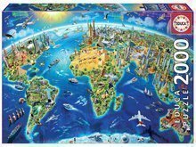 Puzzle Genuine World Landmarks Globe Educa 2000 dílků od 11 let