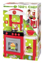 Egyszerű játékkonyhák - Játékkonyha 100% Chef Pro Cook Écoiffier munkafelülettel 15 kiegészítővel piros 18 hó-tól_5