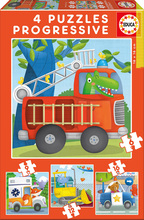 Puzzle Ratownicy- Zwierzątka Educa 6-9-12-16 elementów, progresywne