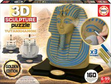 Puzzle 3D - 3D SCULPTURE sochárske puzzle - TUTANKHAMON Black side edition 160 dielov 22*14*22 cm 17335 _0