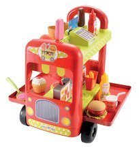 Kuchynky pre deti sety - Kuchynka rastúca s tečúcou vodou a mikrovlnkou Tefal Evolutive Gourment Smoby dva stolčeky a vozík s hamburgermi_30