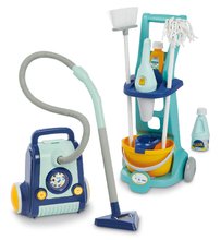 Hry na domácnost - Úklidový set Clean Home Écoiffier vozík s vysavačem a žehlicí prkno se žehličkou_0