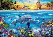Puzzle 2000 dielne - Puzzle Family of dolphins Educa 2000 dielov a Fix lepidlo od 11 rokov_0