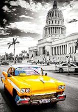 1000 delne puzzle - Puzzle Black&White Taxi in La Havana Cuba Educa 1000 delov in Fix lepilo od 11 leta_0