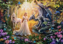 Puzzle cu 1500 de bucăți - Puzzle Dragon, Princess and Unicorn Educa 1500 piese cu lipici Fix de la 11 ani_0