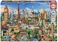 Puzzle Europe Landmarks Educa 2000 dielov a Fix lepidlo od 11 rokov