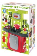 Obyčajné kuchynky - Kuchynka 100% Chef Loft Écoiffier so 14 doplnkami červeno-zelená od 18 mes_4