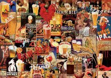 1000 delne puzzle - Puzzle Vintage Beer Collage Educa 1000 delov in Fix lepilo od 11 leta_0