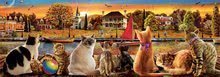Panoráma puzzle - Puzzle panorama Cats on the Quay Educa 1000 darabos és Fix ragasztó 11 évtől_0