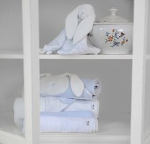 Dojčenské osušky - Osuška s kapucňou pre najmenších Classic toTs-smarTrike zajačik 100% prírodná velúr bavlna modrá od 0 mesiacov_1