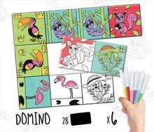 Domino și Lotto - Domino autocolante Animăluțe Colouring Activities Educa în valiză 18 piese - colorare cu carioci_1