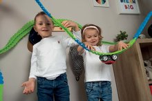 Autodráhy - Flexibilná autodráha FleXtrem Discovery Set Smoby 184 dielov dráhy a 440 cm dlhá s elektronickým svietiacim autom od 4 rokov_31