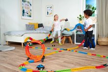 Autopiste - Autopista flessibile FleXtrem Discovery Set Smoby 184 pezzi di pista e 440 cm di lunghezza con auto illuminante elettronica dai 4 anni_36