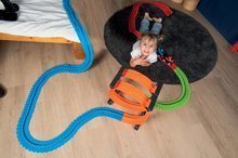 Sety autíčka - Set flexibilná autodráha Flextrem Discovery Set Smoby so Superloops okruhmi a predĺženou dráhou 612 cm s elektronickým autíčkom_22