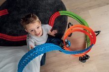 Sety autíčka - Set flexibilná autodráha Flextrem Discovery Set Smoby so Superloops okruhmi a predĺženou dráhou 612 cm s elektronickým autíčkom_23