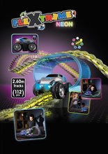 Steze za avtomobile - Fleksibilna avtosteza Flextrem Neon Set Smoby svetleča v temi v različnih barvah dolžine 2,6 m 112 delov z elektronskim avtomobilčkom 4 leta_3