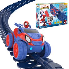 Autodráhy - Flexibilná autodráha Spidey Marvel Flextrem Set Smoby s elektronickým autíčkom 184 dielov dráhy 4,40 m dĺžka s pavučinou od 4 rokov_3