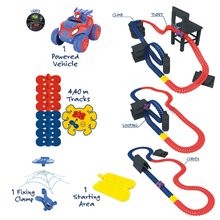 Autópályák - Flexibilis autópálya Spidey Marvel Flextrem Set Smoby elektronikus kisautóval 184 darabos 4,40 m hosszú pálya pókhálóval 4 évtől_0