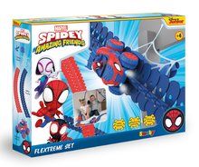 Autodráhy - Flexibilní autodráha Spidey Marvel Flextrem Set Smoby s elektronickým autíčkem 184 dílů dráhy 4,40 m délka s pavučinou od 4 let_1