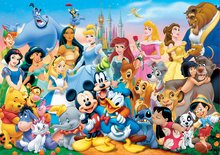 Puzzle cu 1000 de bucăți - Puzzle Disney Family Lumea minunată a lui Disney Educa 1000 bucăţi + Fix Puzzle lipici_0