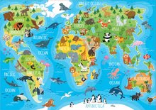 Gyerek puzzle 100-300 darabos - Puzzle Világtérkép állatokkal Educa 150 darab 7 éves kortól_0
