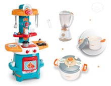 Bucătărie pentru copii seturi - Set bucătărie Cooky Smoby cu parte laterală, mixer şi oală sub presiune de la 18 luni_6