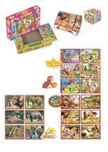 Briques dessins animés - Puzzle cubes Animaux Safari Dohány 12 pièces, dès 3 ans_0